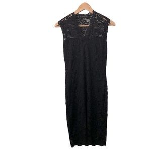 Fitted black lace dress